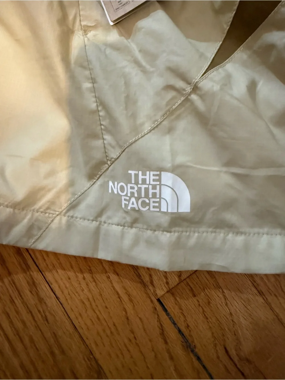 The North Face Men's Light Beige Shorts with Mustard Waistband